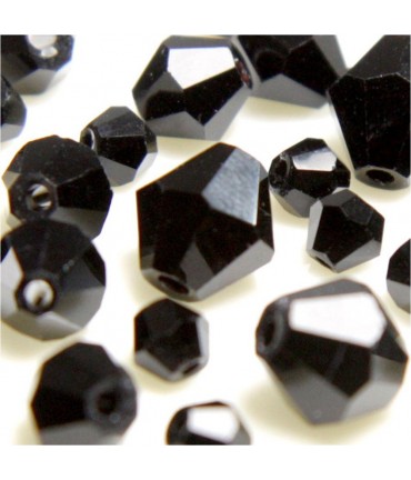 Perles cristal cz bicones quartz de Bohême 8 mm (40 pcs) - Noir