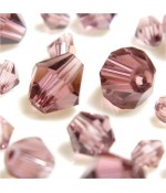 Perles cristal cz bicones quartz de Bohême 8 mm (40 pcs) - Mauve