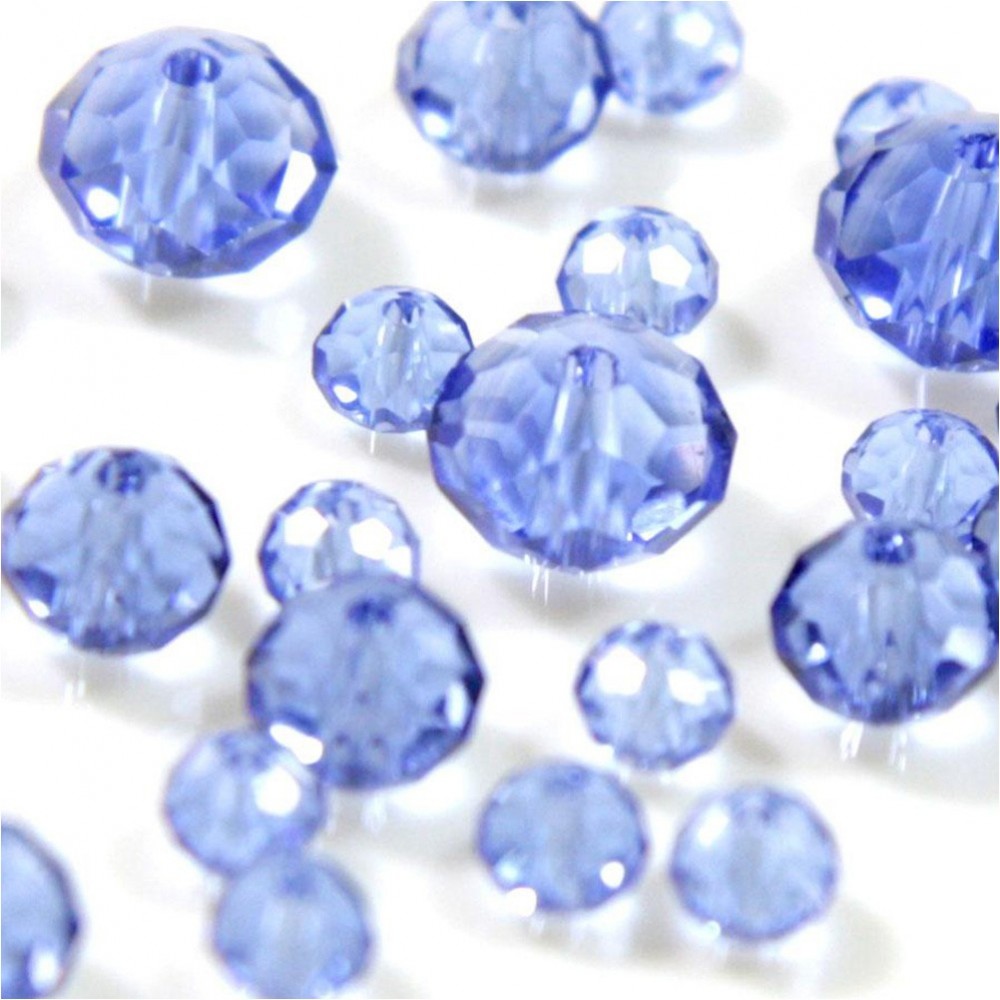 Lot de 20 perles à FACETTES 6mm en Cristal de Bohème Aquamarine 