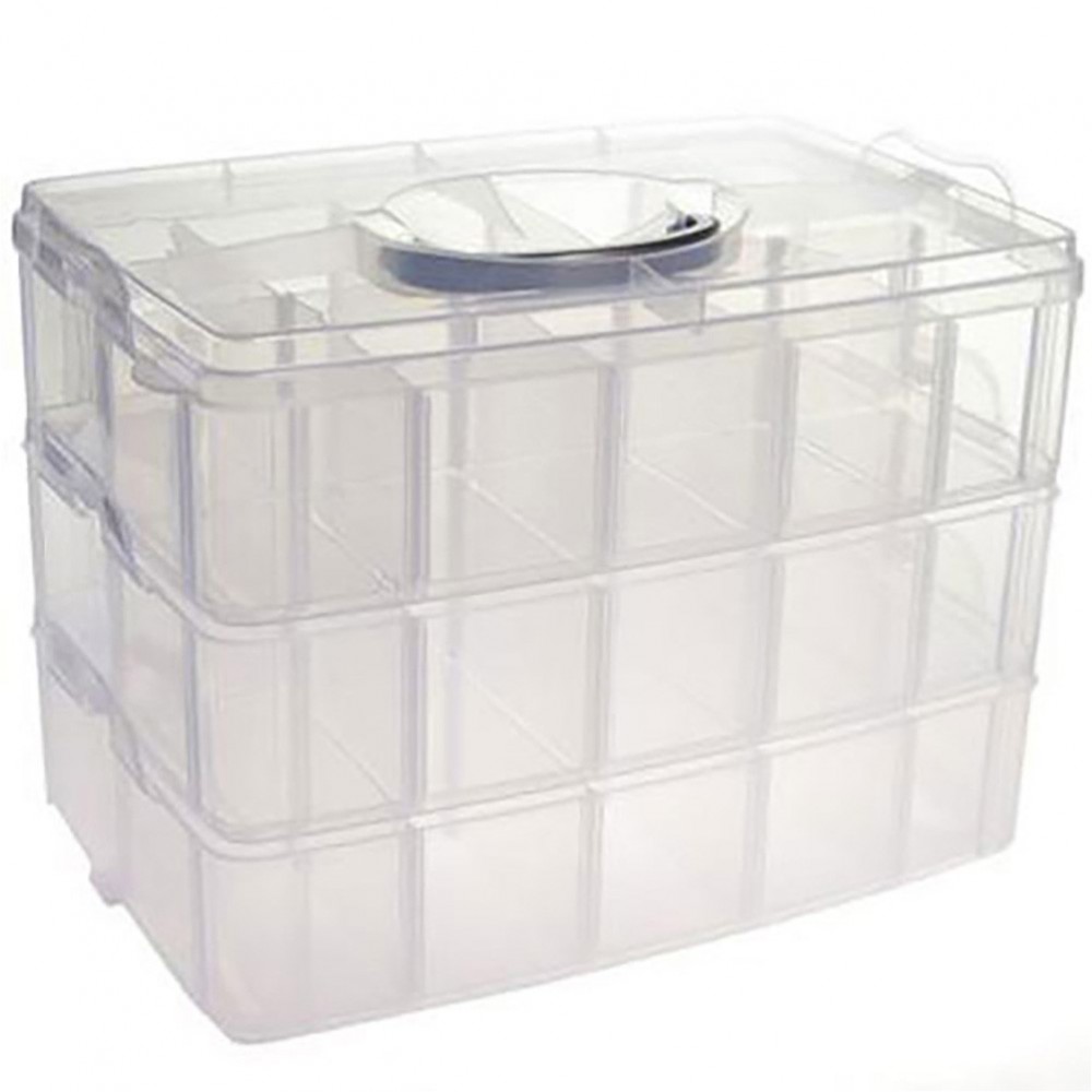 Boîte de rangement en plastique, 5 pièces 18 grandes boîtes de rangement en  plastique avec séparateurs réglables, boîte de rangement à compartiments  transparents pour perles, matériel, bijoux, artisanat (blanc) 