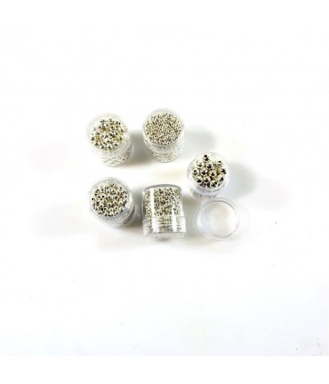 Perles rondes intercalaires kit 2 à 5 mm - Argenté