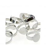 Supports de bagues réglables pour la création de bijoux tamis 12 mm (10 pièces)