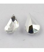 Strass bijoux acrylique Goutte 5 x 3 mm (50 pièces) - Cristal