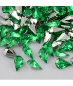 Strass bijoux acrylique Goutte 5 x 3 mm (50 pièces) - Vert