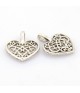 Breloque pendentif Coeur ajouré argenté