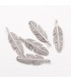 Breloque pendentif plume style tibétain