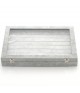 Coffret mallette pour bagues velours épais gris