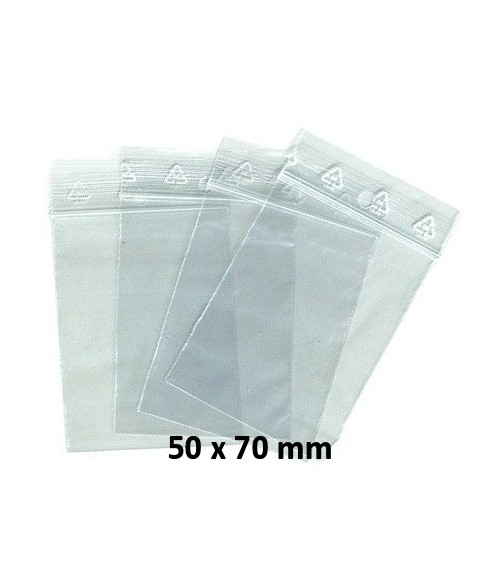 Sachets pochettes plastique zip 50x70 mm