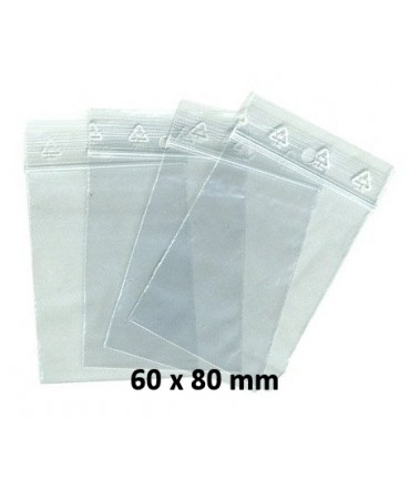Sachets pochettes plastique zip 60x80 mm