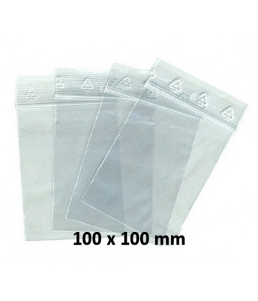 Sachets pochettes plastique zip 100 x 100 mm
