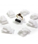 Supports bagues blancs pour cubes étiquette prix (10 pièces) - Blanc