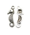 Breloque pendentif hippocampe argenté style tibétain