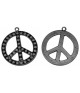 Breloque pendentif symbole paix noir
