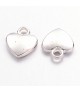 Breloque pendentif petit coeur argenté style tibétain
