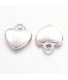 Breloque pendentif petit coeur argenté style tibétain