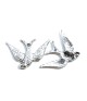 Breloque pendentif hirondelle argenté style tibétain