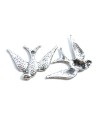 Breloque pendentif hirondelle argenté style tibétain
