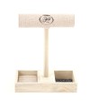 Jonc porte bracelet 1 rang bois et tissu Paris