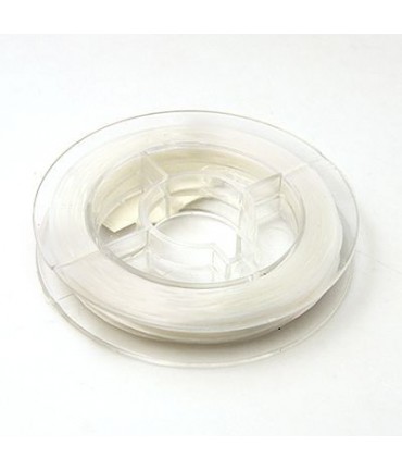 Fil nylon élastique 0,8 mm en bobine (10 mètres) - Blanc