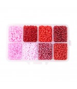 Kit perles de rocaille 3 mm rouge rose (4200 pièces)