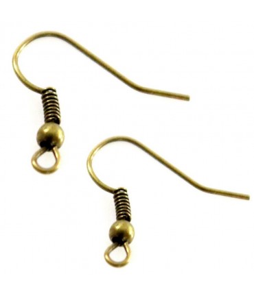 Crochets boucle d'oreille attaches 18 mm (50 pièces) - Bronze