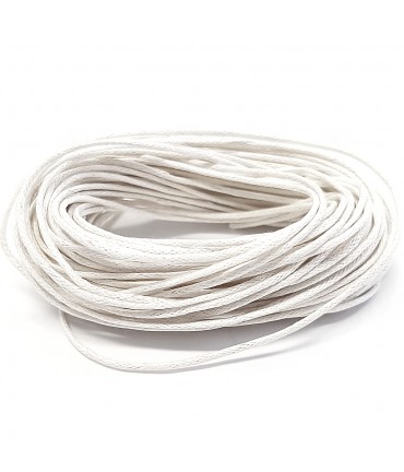 Fil coton ciré 1 mm (10 mètres) - Blanc