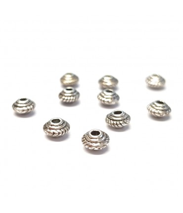 Perles metal toupie 5 x 3 mm argenté