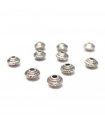 Perles metal toupie 5 x 3 mm argenté