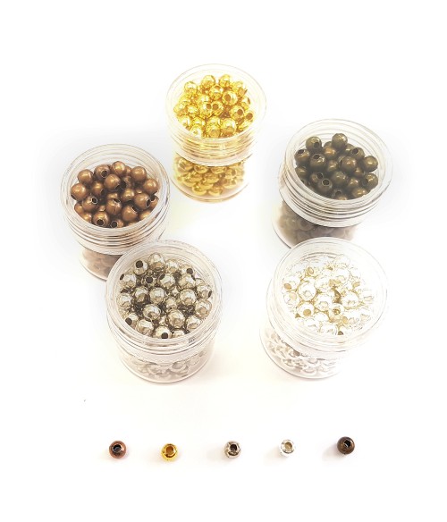 Perles intercalaires 4 mm kit plusieurs couleurs