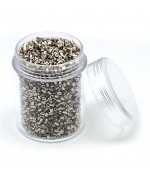 Perles de rocaille irisées tubes à facettes 1.8 à 2.3 mm (3000 pièces) - Anthracite