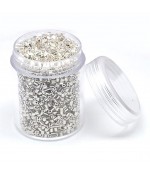Perles de rocaille irisées tubes à facettes 1.8 à 2.3 mm (3000 pièces) - Argenté