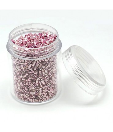 Perles de rocaille irisées tubes à facettes 1.8 à 2.3 mm (3000 pièces) - Violet