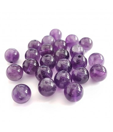 Perles rondes pierre gemme naturelle améthyste Grade A