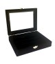 Coffret mallette pour bagues velours noir 20x15 cm