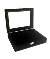 Coffret mallette pour bagues velours noir 20x15 cm