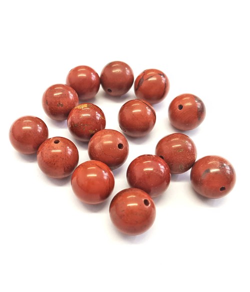 Perles rondes pierre gemme naturelle jaspe rouge