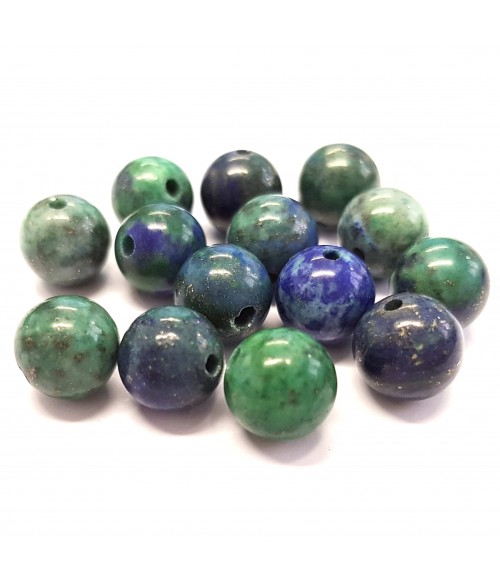 Perles rondes pierre synthétique chrysocolle lapis