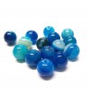Perles rondes pierre gemme naturelle teinte agate striée
