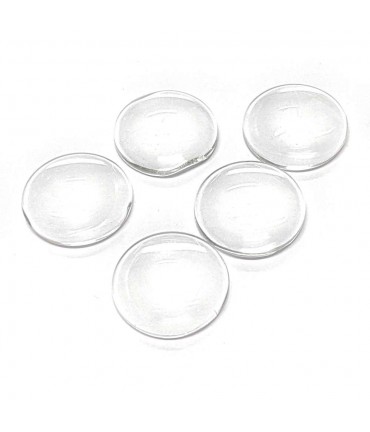 Cabochon rond en verre transparent 12 mm (5 pièces) - Transparent