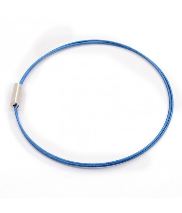 Colliers tours de cou fil cablé et fermoir à vis (5 pièces) - Bleu