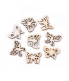 Breloque pendentif en bois papillons assortis (lot de 10)