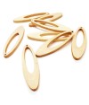Breloque pendentif en bois ovale (lot de 5)
