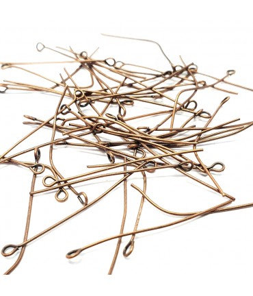 Tiges clous tête à œillets pour apprêts (50 pièces) - Cuivre