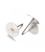 Clous d'oreilles support cabochon 12 x 10 mm (10 pièces) - Argenté