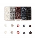 Kit de perles de rocaille 3 mm multicolore (5000 pièces) - Assortiment