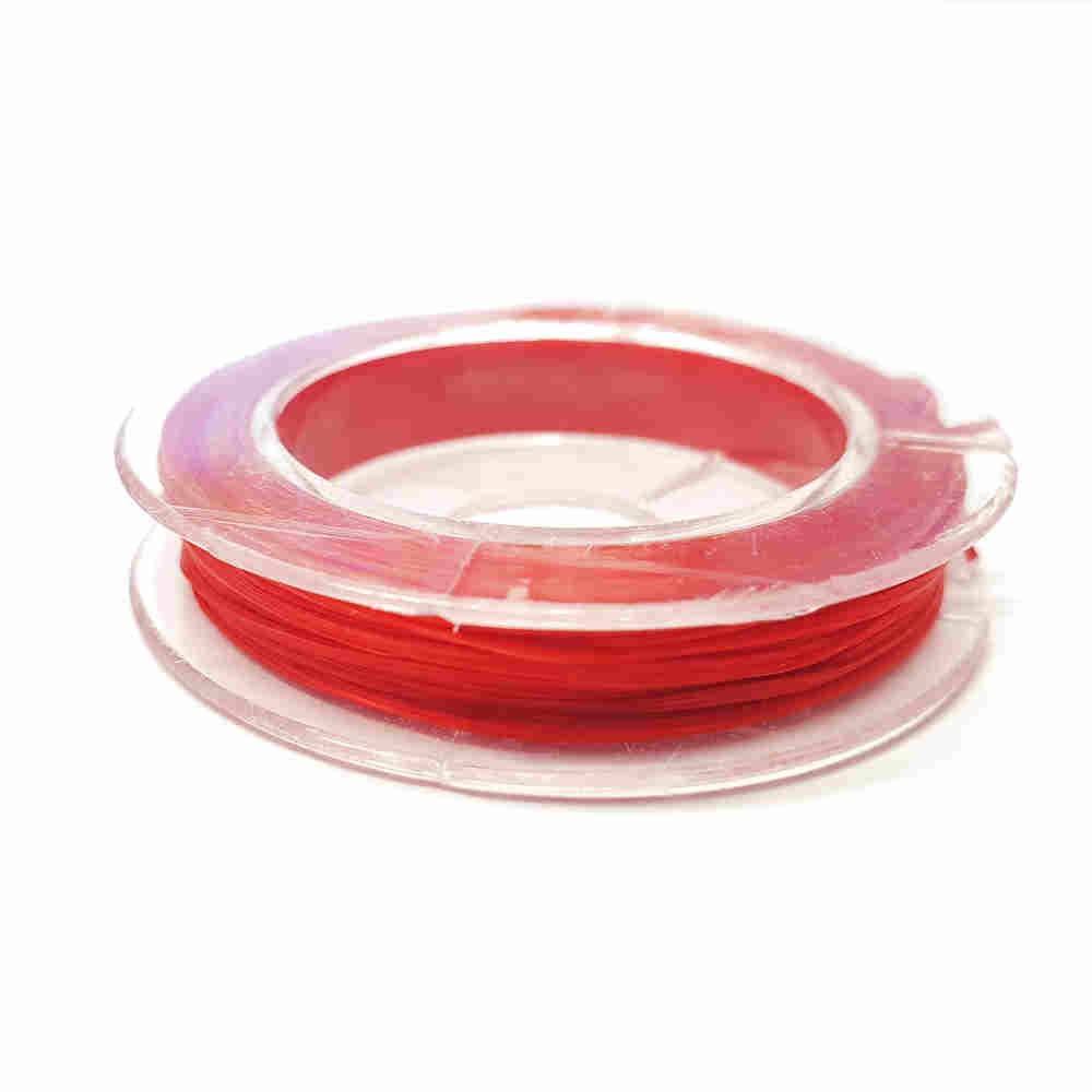5 m de fil élastique 0,8 mm - rouge- pour colliers et bracelets