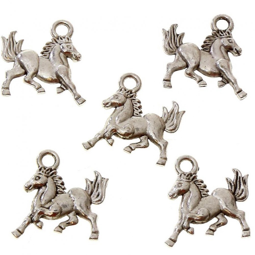 Breloque pendentif cheval relief style tibétain