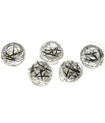 Perles rondes métal 20mm (5 pièces) - Argenté
