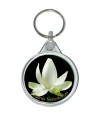 Porte clé photo lotus blanc
