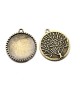 Support cabochon breloque Life Tree 32 x 28 mm (5 pièces)